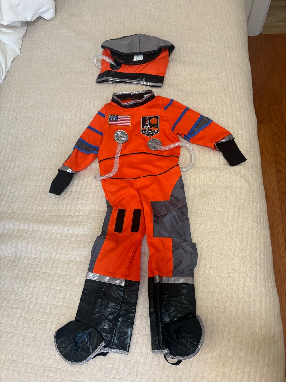Kids Orange Space Astronaut Costume with Helmet 3-4T
